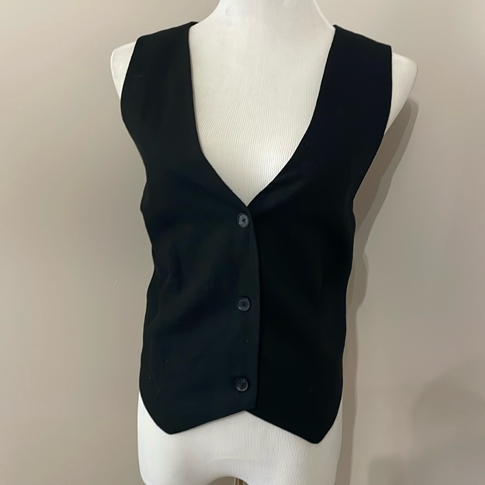 Black vest linen and lined size 12/14